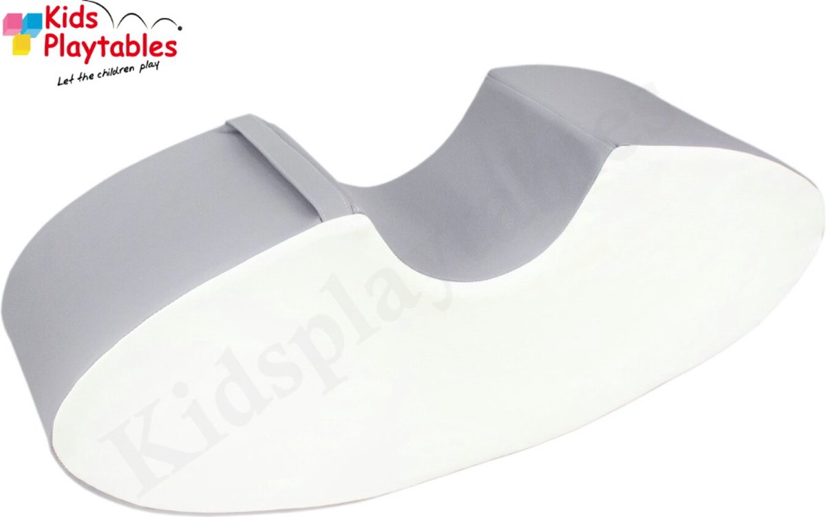 Soft Play Foam Schommelwip wit-grijs | rocker | wipwap | foamblokken | bouwblokken | Soft play speelgoed | schuimblokken